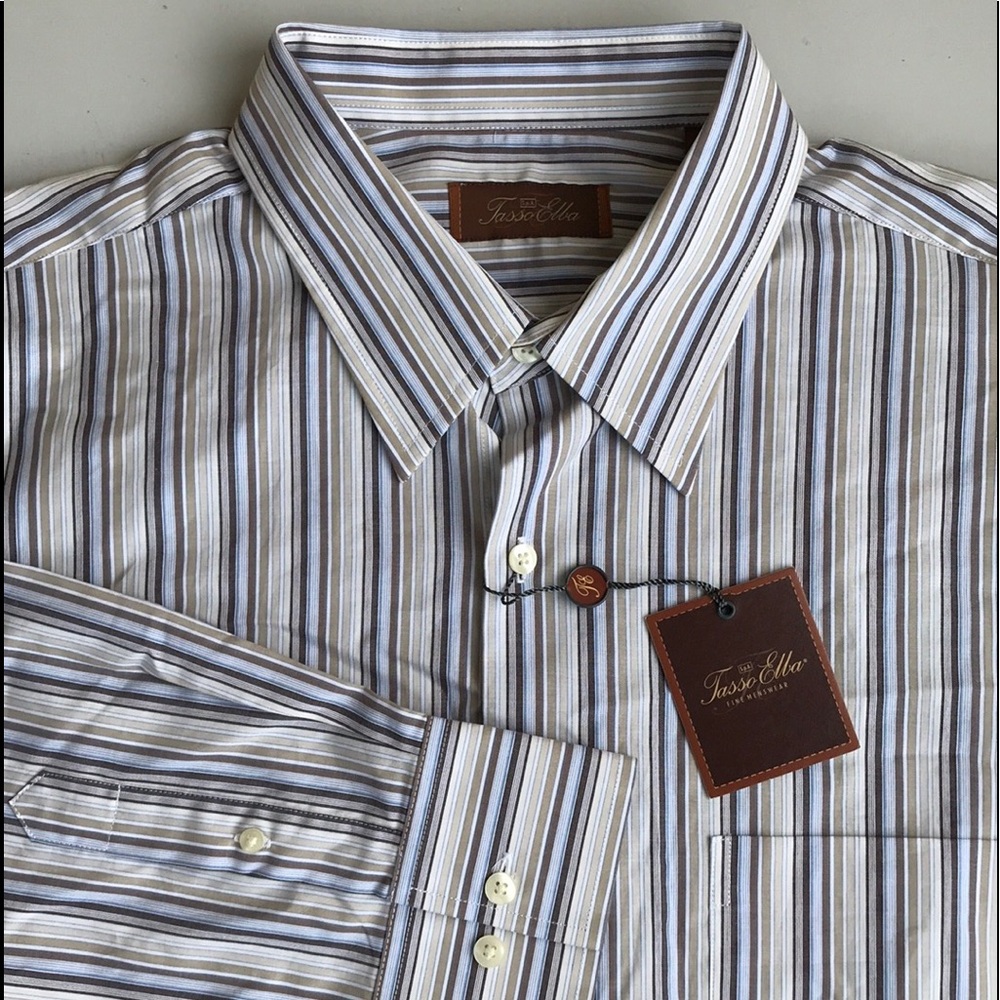 TASSO ELBA Long Sleeve Button Front Shirt